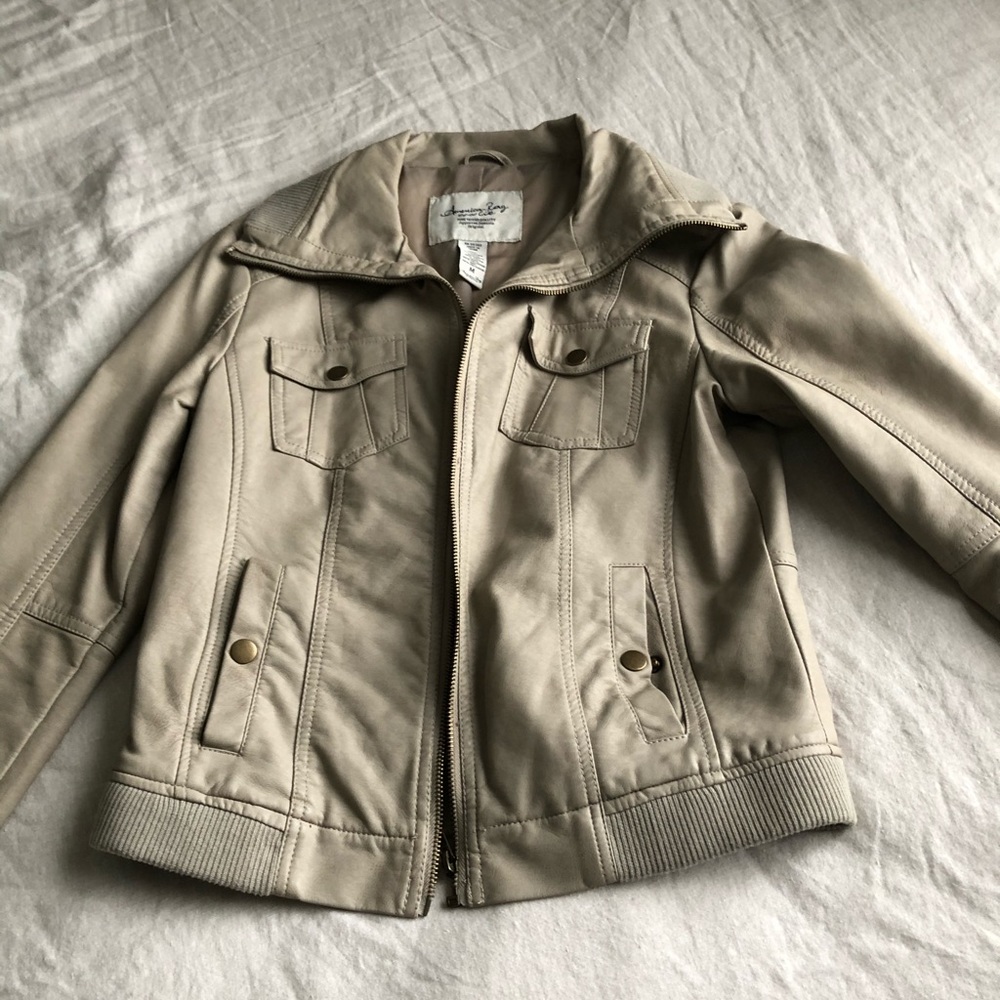 Light Tan American Rag Leather Jacket